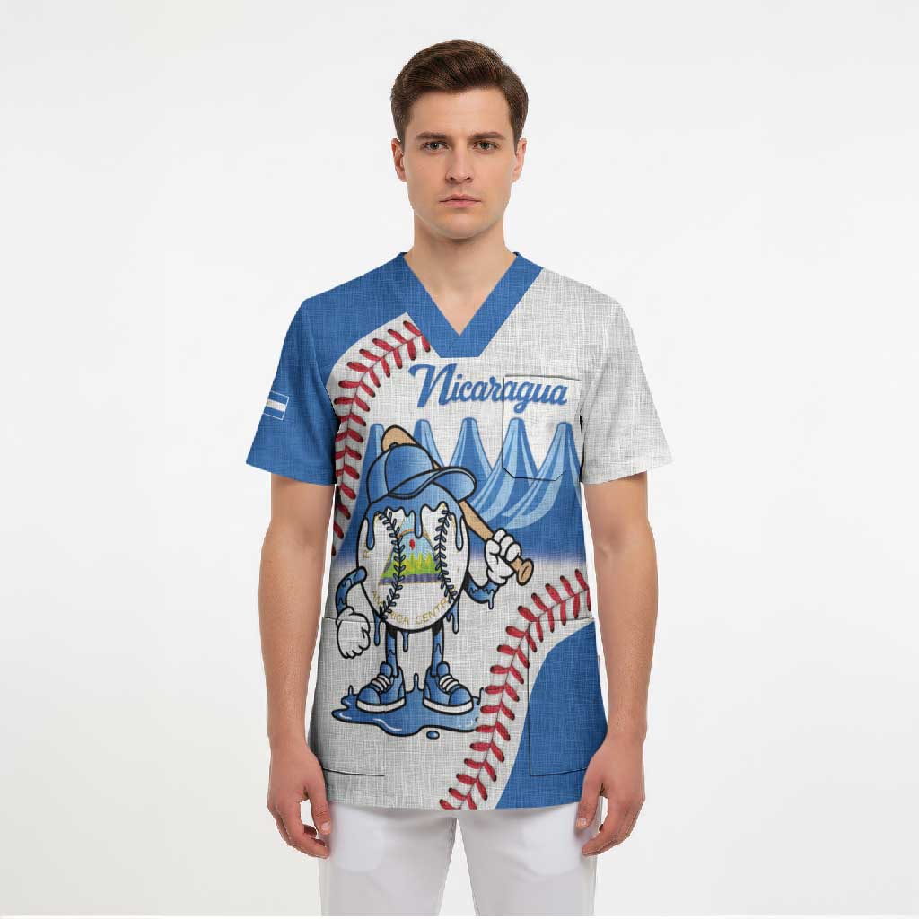 Nicaragua 2026 Baseball Personalized Scrub Top Go Champions Drip Style