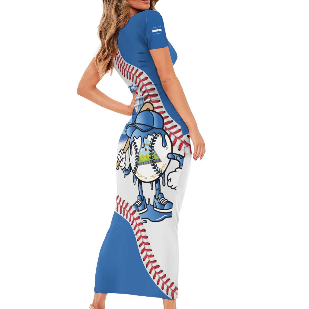 Nicaragua 2026 Baseball Personalized Short Sleeve Bodycon Dress Go Champions Drip Style