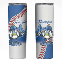 Nicaragua 2026 Baseball Personalized Skinny Tumbler Go Champions Drip Style