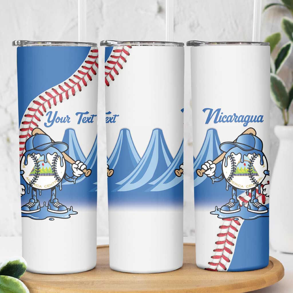 Nicaragua 2026 Baseball Personalized Skinny Tumbler Go Champions Drip Style