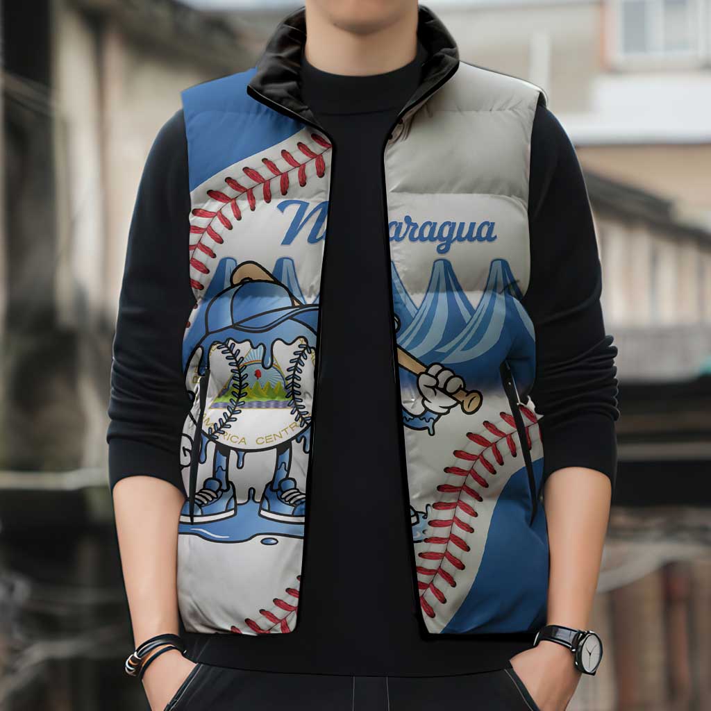 Nicaragua 2026 Baseball Personalized Sleeveless Puffer Jacket Go Champions Drip Style