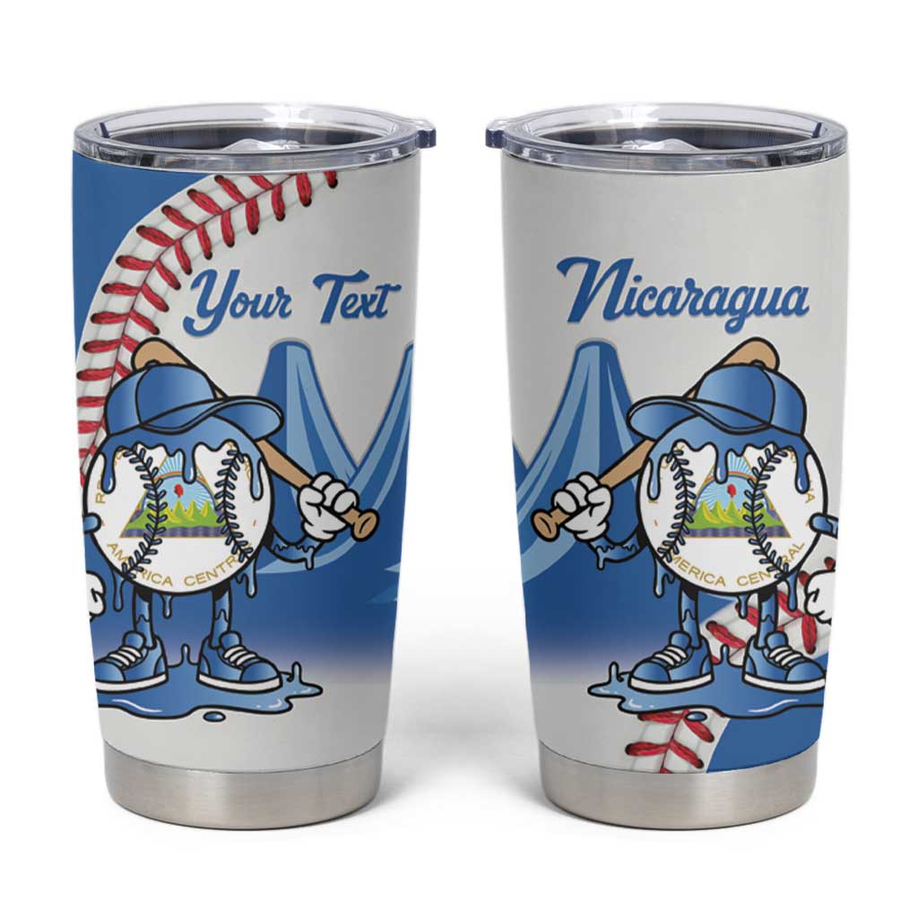 Nicaragua 2026 Baseball Personalized Tumbler Cup Go Champions Drip Style