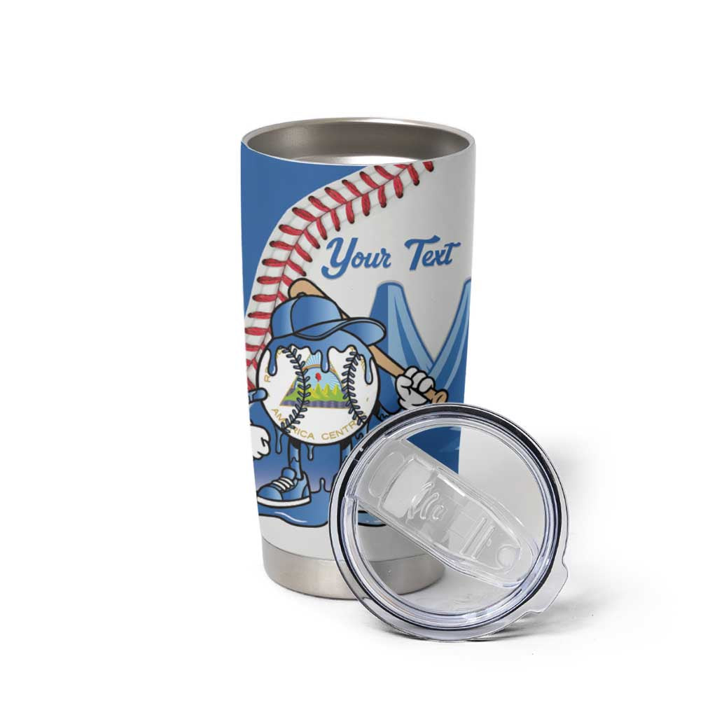 Nicaragua 2026 Baseball Personalized Tumbler Cup Go Champions Drip Style