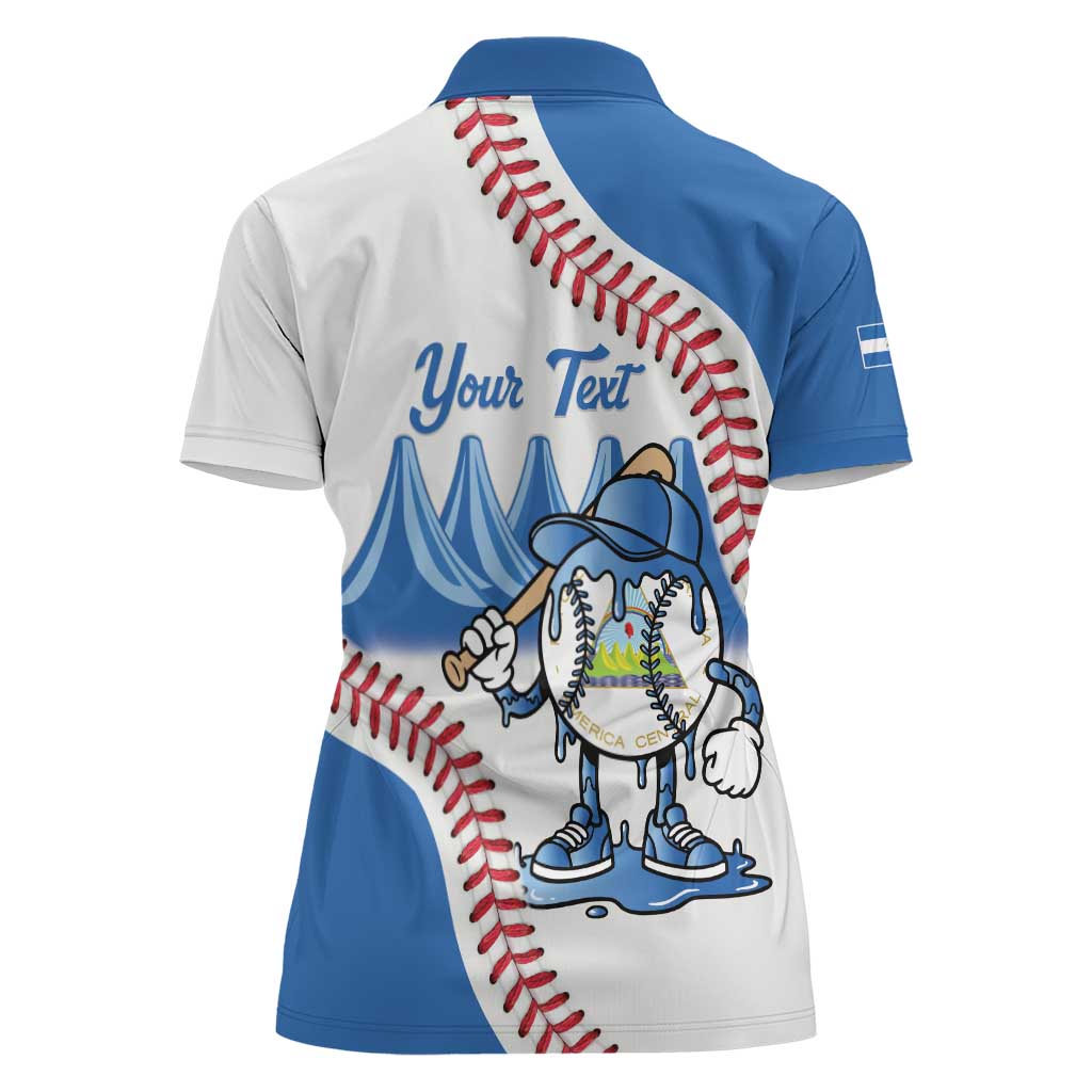 Nicaragua 2026 Baseball Personalized Women Polo Shirt Go Champions Drip Style