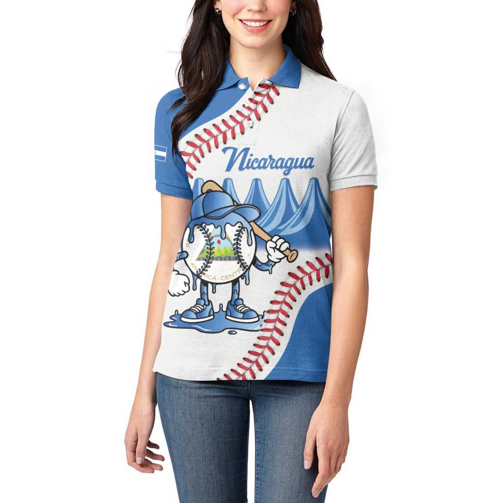 Nicaragua 2026 Baseball Personalized Women Polo Shirt Go Champions Drip Style
