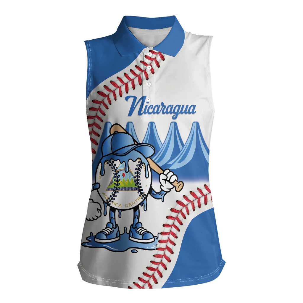 Nicaragua 2026 Baseball Personalized Women Sleeveless Polo Shirt Go Champions Drip Style