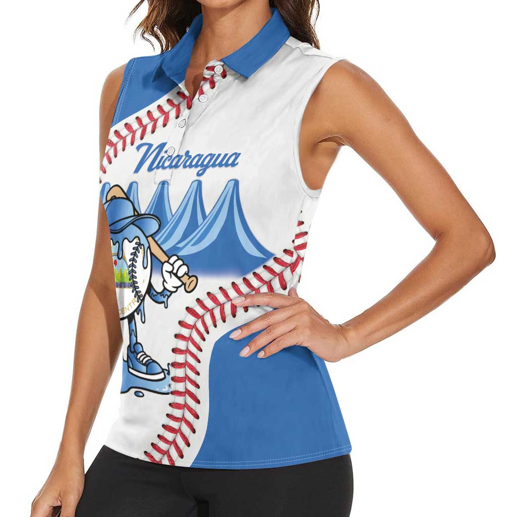 Nicaragua 2026 Baseball Personalized Women Sleeveless Polo Shirt Go Champions Drip Style