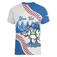 Nicaragua 2026 Baseball Personalized Women V-Neck T-Shirt Go Champions Drip Style