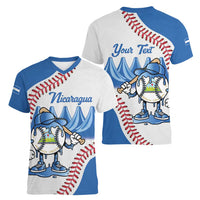 Nicaragua 2026 Baseball Personalized Women V-Neck T-Shirt Go Champions Drip Style
