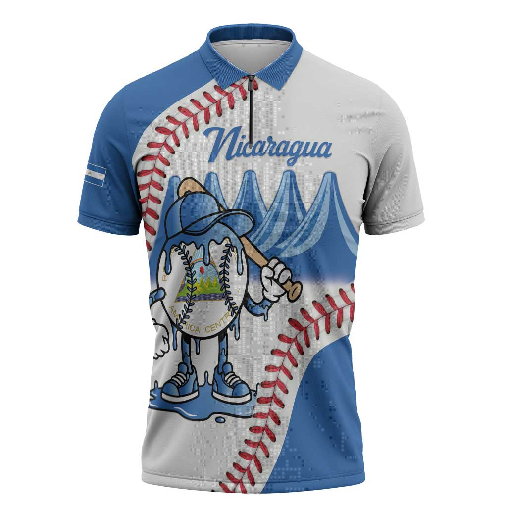 Nicaragua 2026 Baseball Personalized Zipper Polo Shirt Go Champions Drip Style