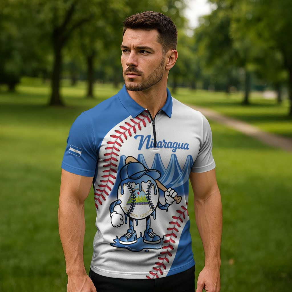 Nicaragua 2026 Baseball Personalized Zipper Polo Shirt Go Champions Drip Style