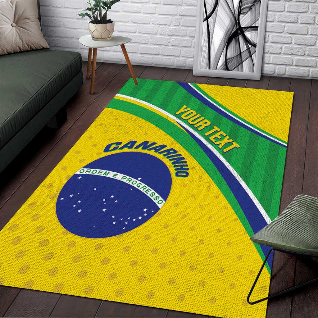 Custom Brazil Football Area Rug Vamos Canarinho