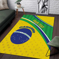 Custom Brazil Football Area Rug Vamos Canarinho