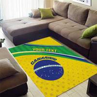 Custom Brazil Football Area Rug Vamos Canarinho