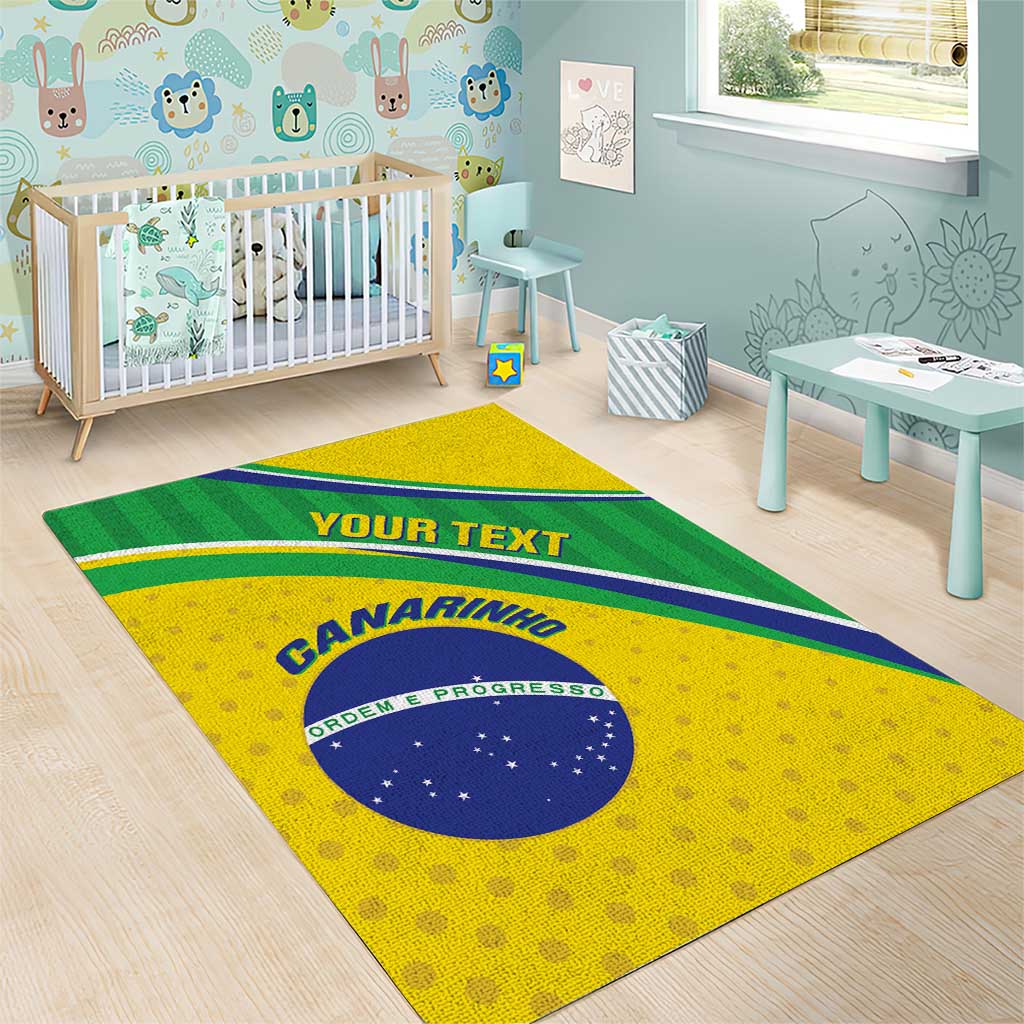 Custom Brazil Football Area Rug Vamos Canarinho