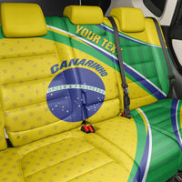 Custom Brazil Football Back Car Seat Cover Vamos Canarinho