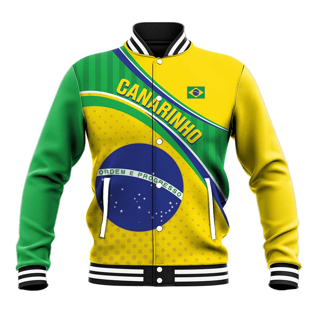 Custom Brazil Football Baseball Jacket Vamos Canarinho