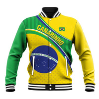 Custom Brazil Football Baseball Jacket Vamos Canarinho