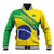 Custom Brazil Football Baseball Jacket Vamos Canarinho