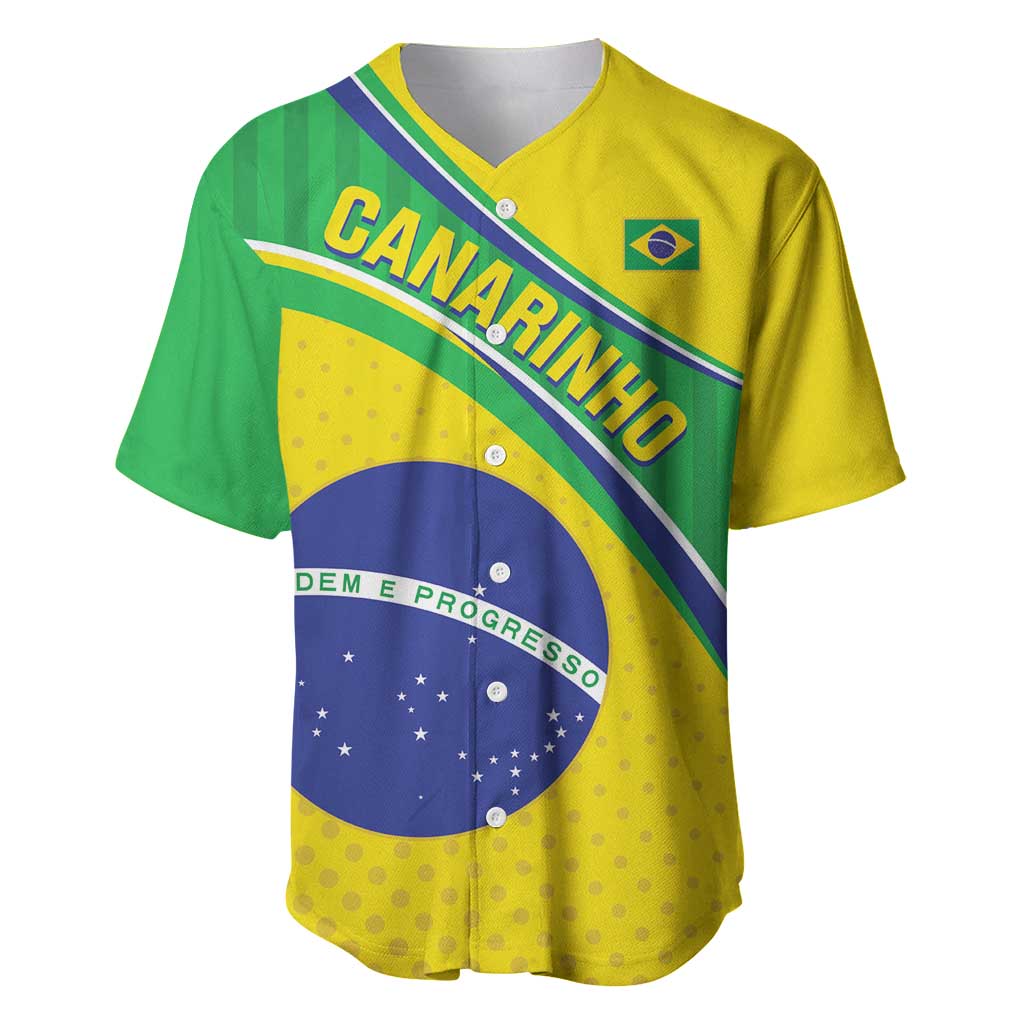 Custom Brazil Football Baseball Jersey Vamos Canarinho