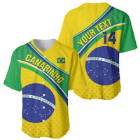 Custom Brazil Football Baseball Jersey Vamos Canarinho