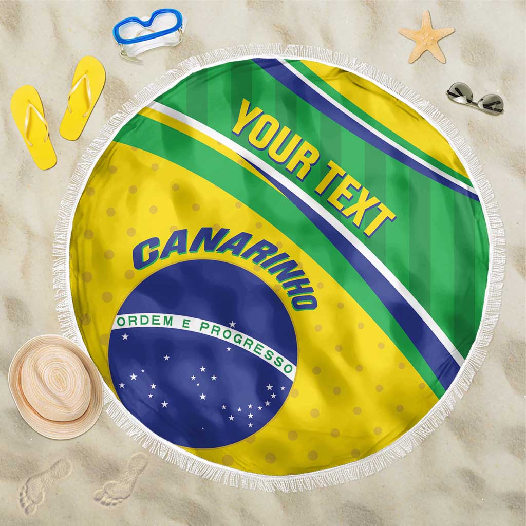 Custom Brazil Football Beach Blanket Vamos Canarinho
