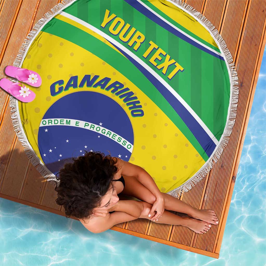 Custom Brazil Football Beach Blanket Vamos Canarinho