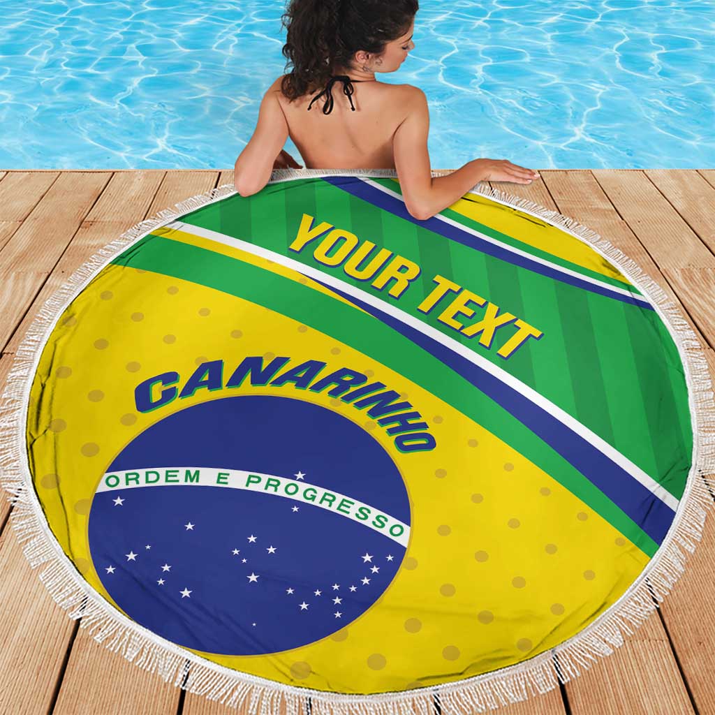 Custom Brazil Football Beach Blanket Vamos Canarinho