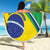 Custom Brazil Football Beach Blanket Vamos Canarinho