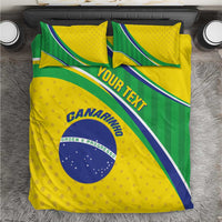 Custom Brazil Football Bedding Set Vamos Canarinho