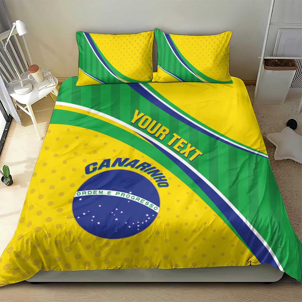 Custom Brazil Football Bedding Set Vamos Canarinho