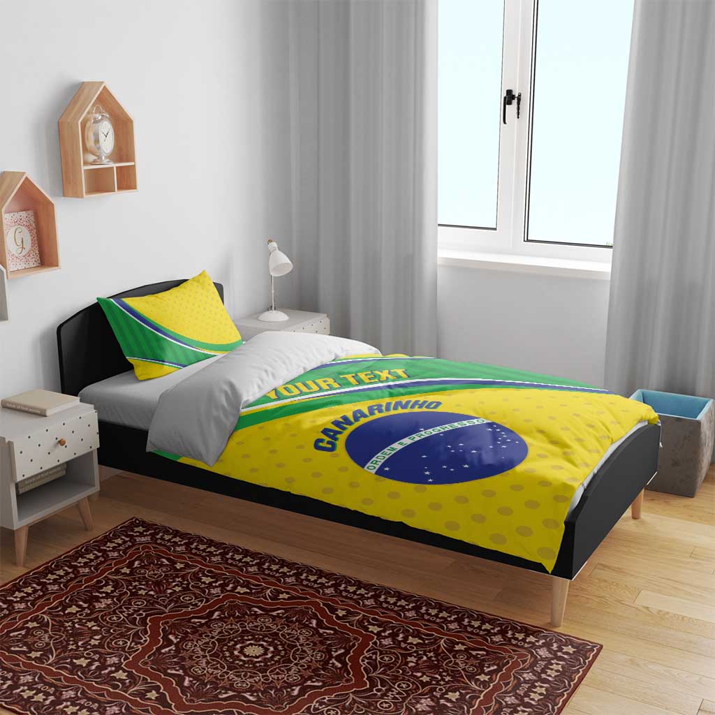 Custom Brazil Football Bedding Set Vamos Canarinho