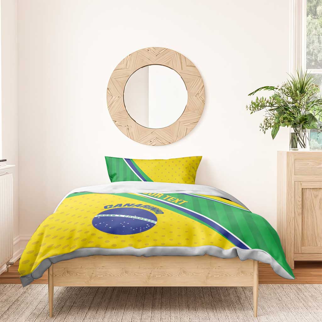 Custom Brazil Football Bedding Set Vamos Canarinho