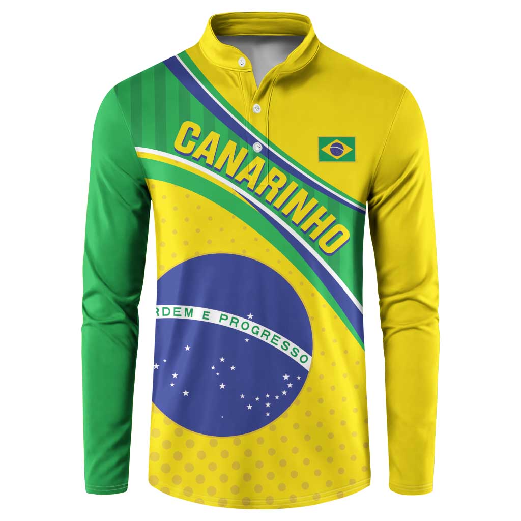 Custom Brazil Football Button Sweatshirt Vamos Canarinho