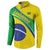 Custom Brazil Football Button Sweatshirt Vamos Canarinho