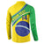 Custom Brazil Football Button Sweatshirt Vamos Canarinho
