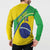 Custom Brazil Football Button Sweatshirt Vamos Canarinho