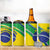 Custom Brazil Football 4 in 1 Can Cooler Tumbler Vamos Canarinho