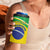 Custom Brazil Football 4 in 1 Can Cooler Tumbler Vamos Canarinho