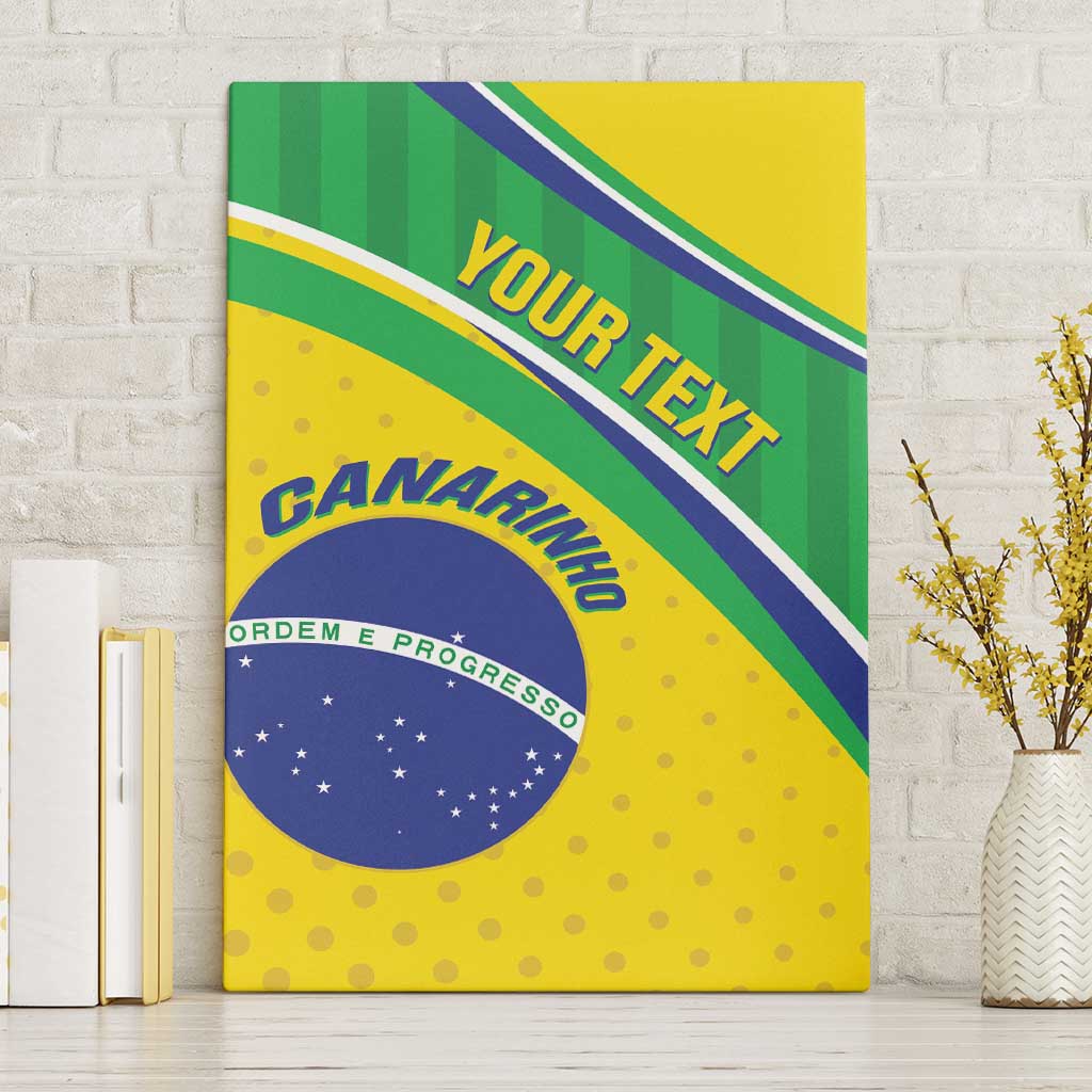 Custom Brazil Football Canvas Wall Art Vamos Canarinho