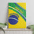 Custom Brazil Football Canvas Wall Art Vamos Canarinho