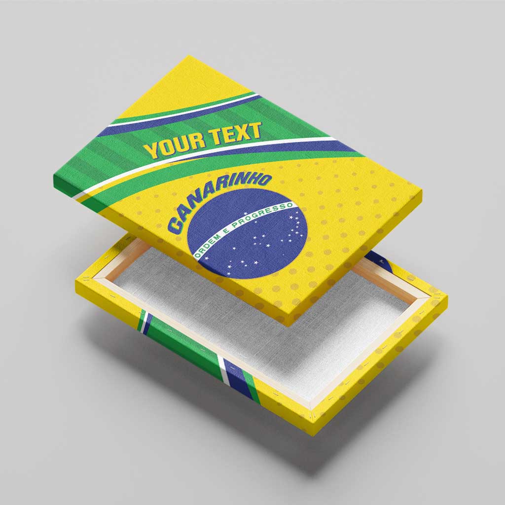 Custom Brazil Football Canvas Wall Art Vamos Canarinho