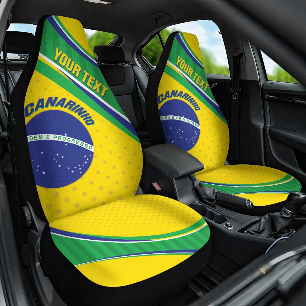 Custom Brazil Football Car Seat Cover Vamos Canarinho