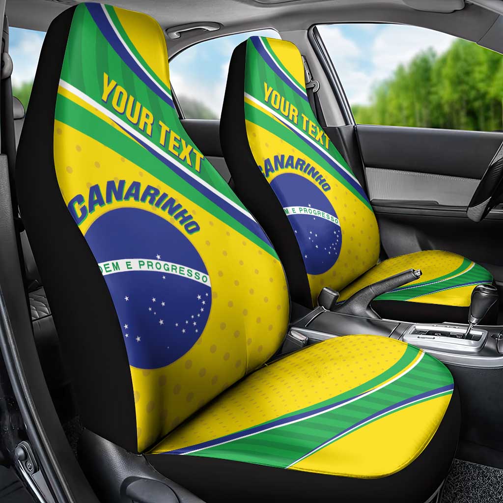 Custom Brazil Football Car Seat Cover Vamos Canarinho