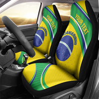 Custom Brazil Football Car Seat Cover Vamos Canarinho
