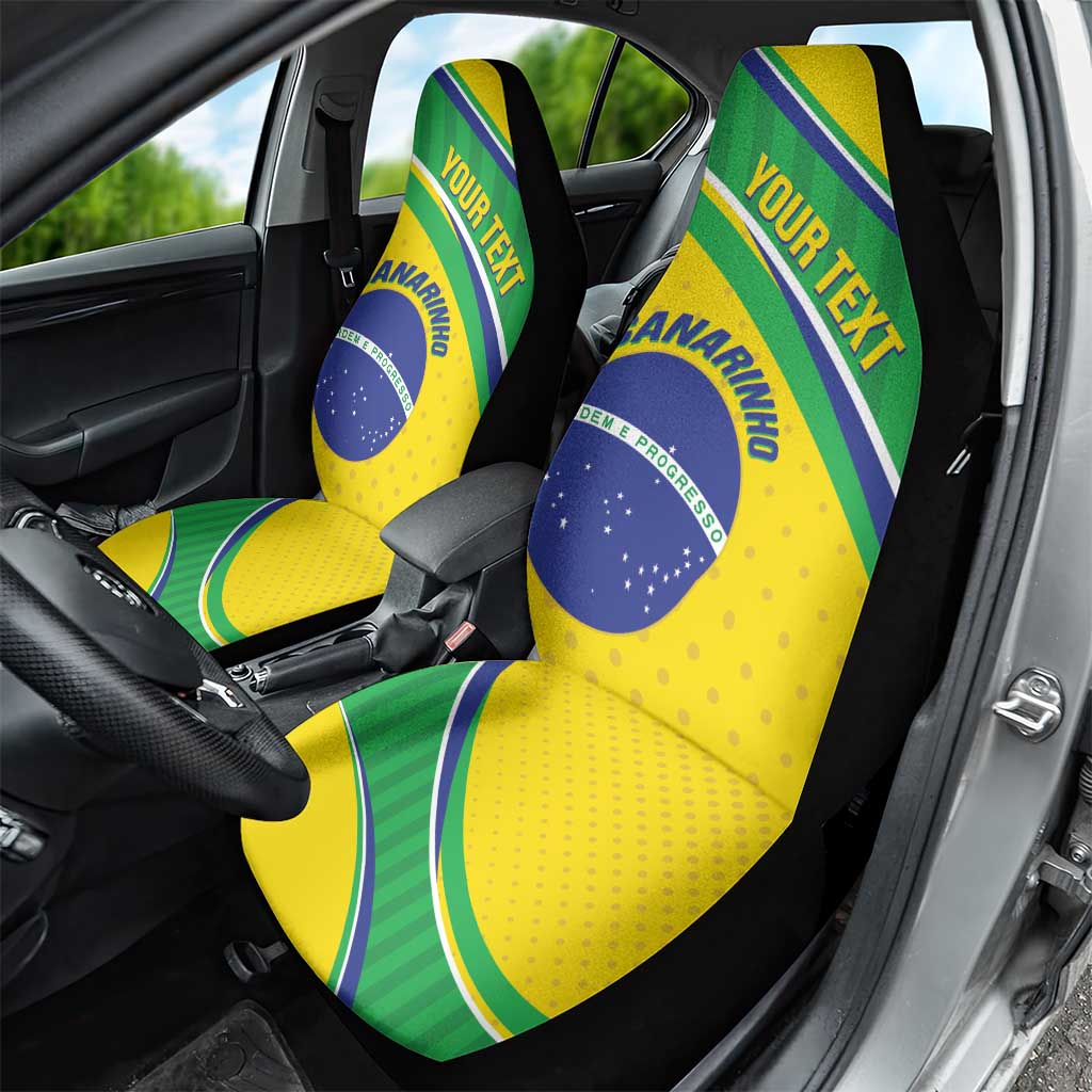 Custom Brazil Football Car Seat Cover Vamos Canarinho