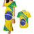 Custom Brazil Football Couples Matching Mermaid Dress and Hawaiian Shirt Vamos Canarinho