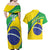 Custom Brazil Football Couples Matching Off Shoulder Maxi Dress and Hawaiian Shirt Vamos Canarinho