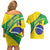 Custom Brazil Football Couples Matching Off Shoulder Short Dress and Hawaiian Shirt Vamos Canarinho