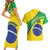 Custom Brazil Football Couples Matching Short Sleeve Bodycon Dress and Hawaiian Shirt Vamos Canarinho